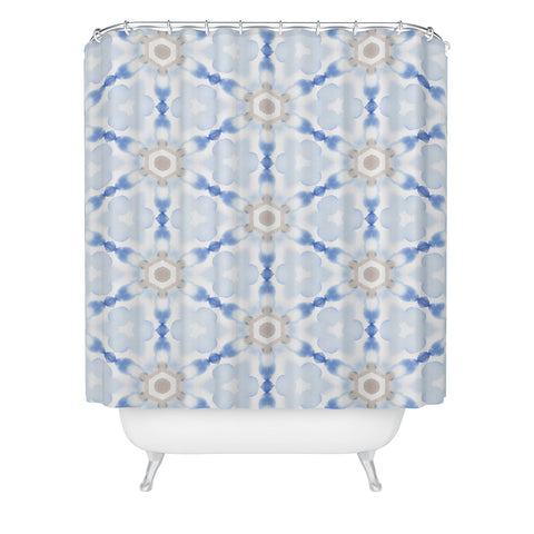 Jacqueline Maldonado Soft Blue Dye Tessellation Shower Curtain