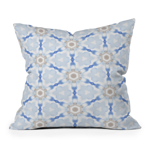 Jacqueline Maldonado Soft Blue Dye Tessellation Throw Pillow