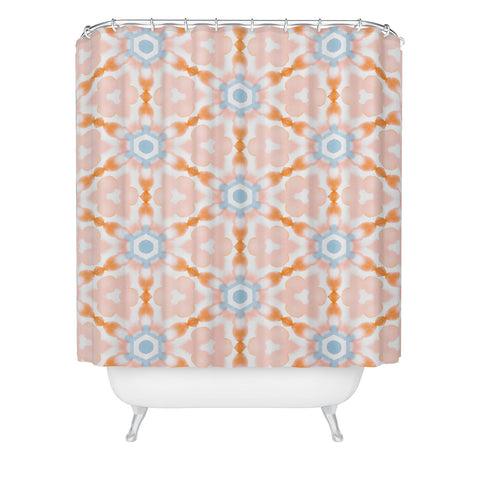 Jacqueline Maldonado Soft Orange Dye Tessellation Shower Curtain