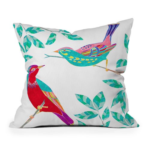 Jacqueline Maldonado Songbirds 1 Outdoor Throw Pillow