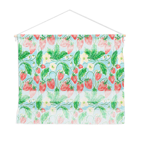 Jacqueline Maldonado Strawberries Watercolor Wall Hanging Landscape