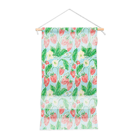 Jacqueline Maldonado Strawberries Watercolor Wall Hanging Portrait