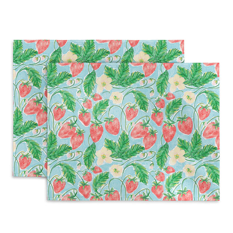 Jacqueline Maldonado Strawberries Watercolor Placemat