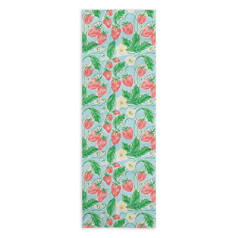 Jacqueline Maldonado Strawberries Watercolor Yoga Towel