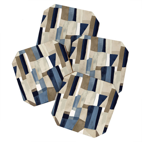 Jacqueline Maldonado Textural Abstract Geometric Coaster Set