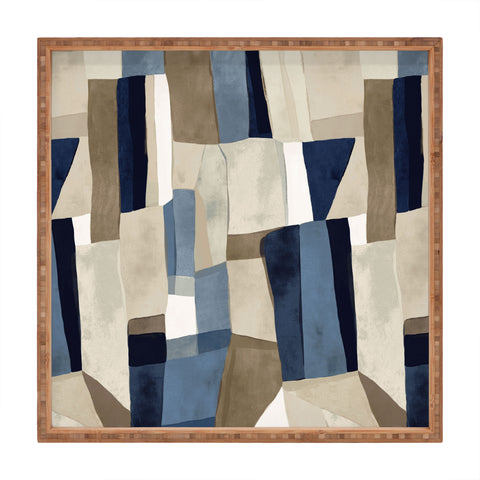 Jacqueline Maldonado Textural Abstract Geometric Square Tray