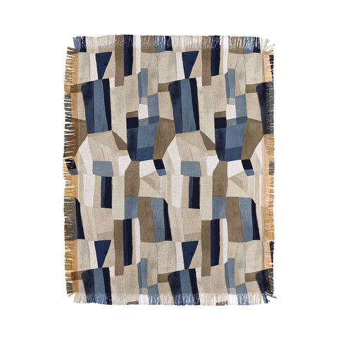 Jacqueline Maldonado Textural Abstract Geometric Throw Blanket