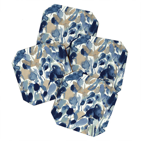 Jacqueline Maldonado Textural Abstract Watercolor Coaster Set