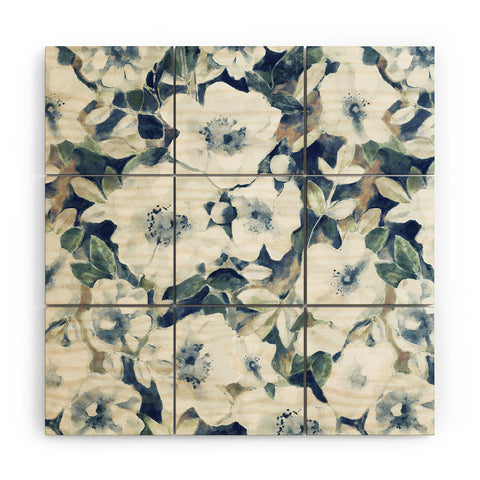 Jacqueline Maldonado Textural Botanical Watercolor Wood Wall Mural