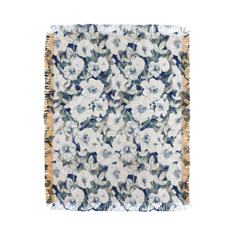 Jacqueline Maldonado Textural Botanical Watercolor Throw Blanket
