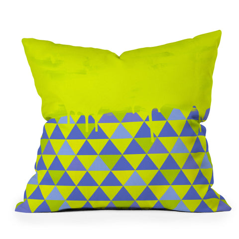 Jacqueline Maldonado Triangle Dip Lime Outdoor Throw Pillow