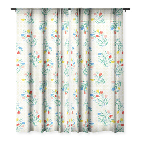 Jacqueline Maldonado Tulips and Lattice Natural Sheer Non Repeat