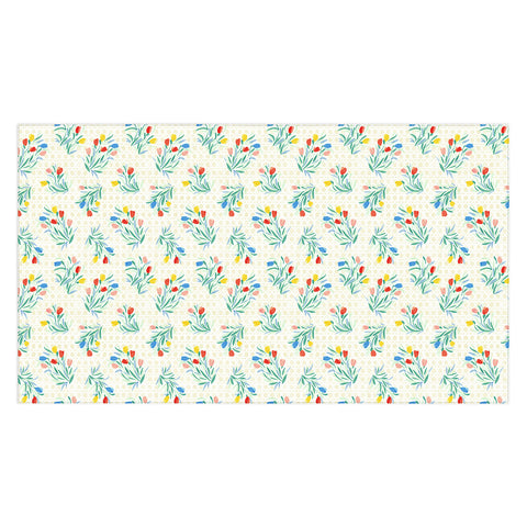 Jacqueline Maldonado Tulips and Lattice Natural Tablecloth