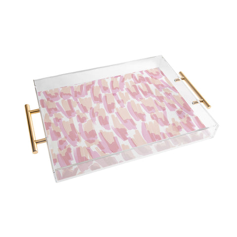 Jacqueline Maldonado Twin Flames Brushstrokes Acrylic Tray