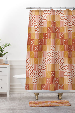 Jacqueline Maldonado Ultra Steady Terra Cotta Shower Curtain And Mat