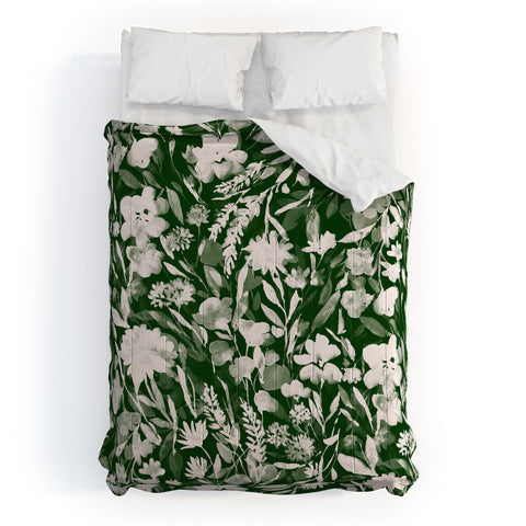 Jacqueline Maldonado Upside Floral Winter Green Comforter