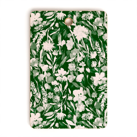 Jacqueline Maldonado Upside Floral Winter Green Cutting Board Rectangle