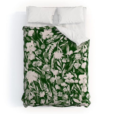 Jacqueline Maldonado Upside Floral Winter Green Duvet Cover