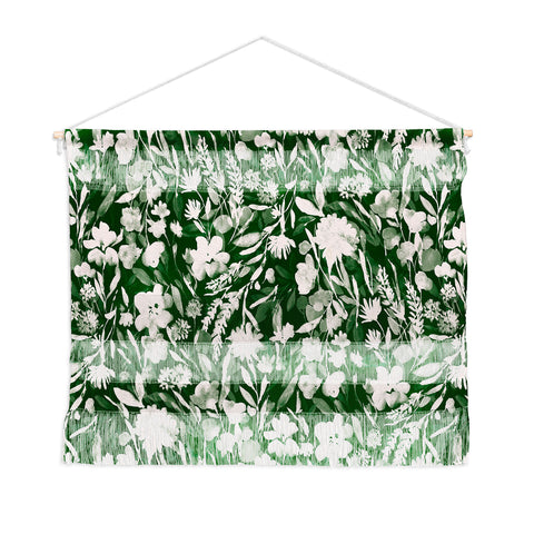 Jacqueline Maldonado Upside Floral Winter Green Wall Hanging Landscape