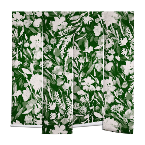 Jacqueline Maldonado Upside Floral Winter Green Wall Mural