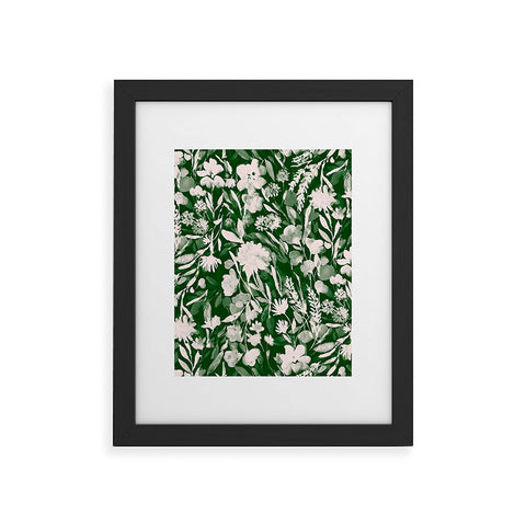 Jacqueline Maldonado Upside Floral Winter Green Framed Art Print