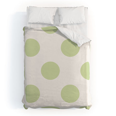 Jacqueline Maldonado Vintage Dot Pale Green Duvet Cover