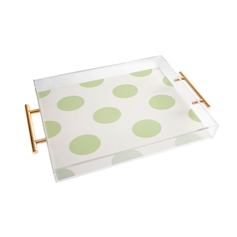 Jacqueline Maldonado Vintage Dot Pale Green Acrylic Tray