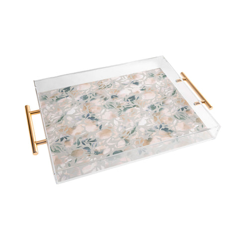 Jacqueline Maldonado Watercolor Papercut Gray Acrylic Tray