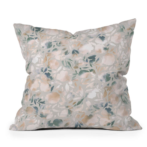 Jacqueline Maldonado Watercolor Papercut Gray Outdoor Throw Pillow