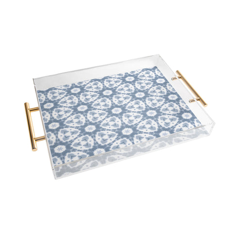 Jacqueline Maldonado Watercolor Shibori Grey Acrylic Tray
