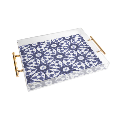 Jacqueline Maldonado Watercolor Shibori Slate Acrylic Tray