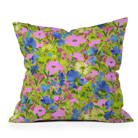 Jacqueline Maldonado Wild Garden Lime Outdoor Throw Pillow