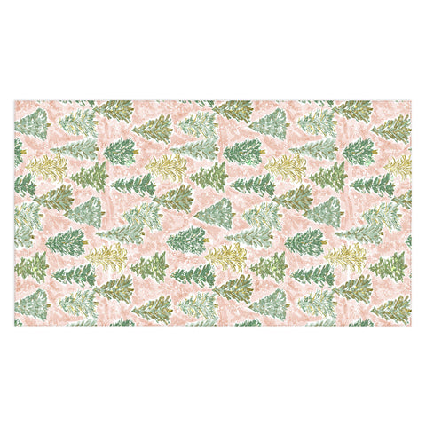 Jacqueline Maldonado Winter Tree Farm Peach Tablecloth
