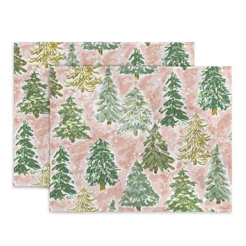 Jacqueline Maldonado Winter Tree Farm Peach Placemat