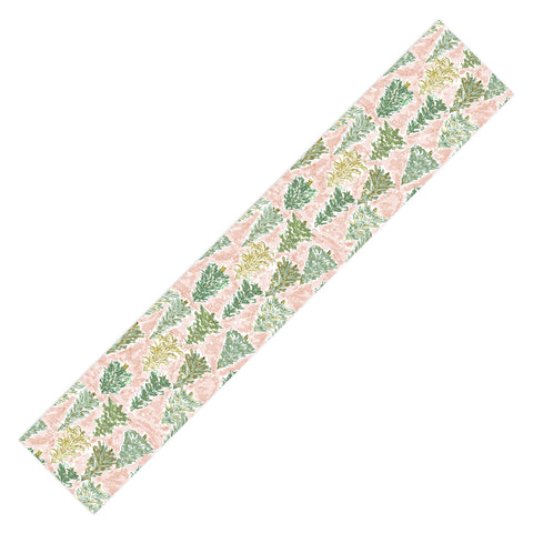 Jacqueline Maldonado Winter Tree Farm Peach Table Runner