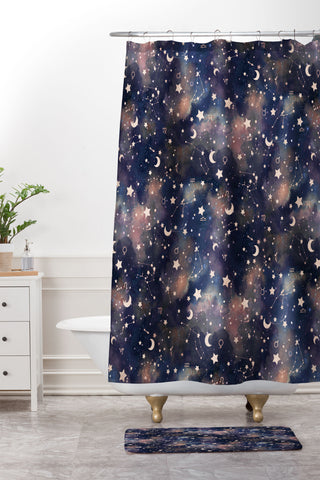 Jacqueline Maldonado Zodiac Rose Gold Shower Curtain And Mat