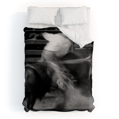 jeanne-oconnor Bull Riding Duvet Cover