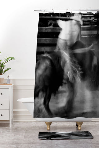 jeanne-oconnor Bull Riding Shower Curtain And Mat