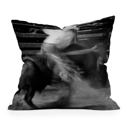 jeanne-oconnor Bull Riding Outdoor Throw Pillow