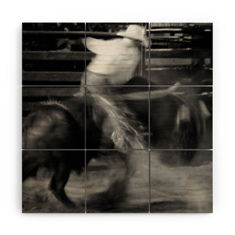 jeanne-oconnor Bull Riding Wood Wall Mural