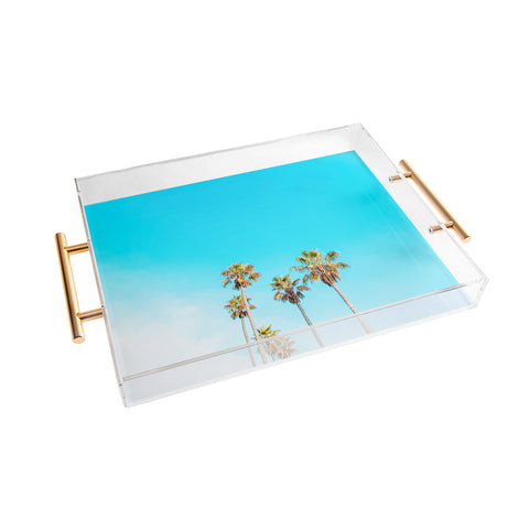 Jeff Mindell Photography Palms on Blue Acrylic Tray
