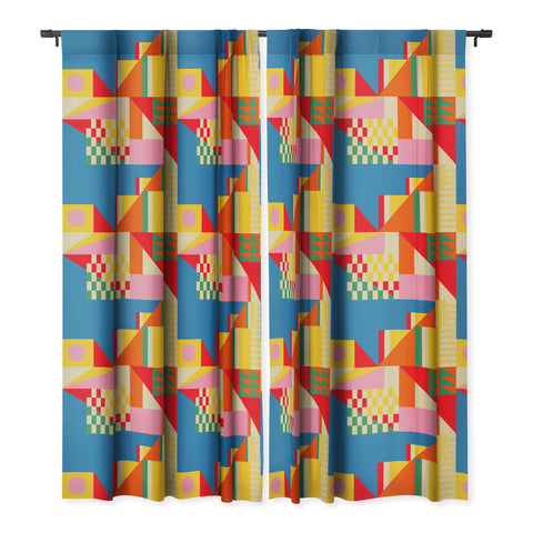 Jen Du Beach City Blackout Window Curtain