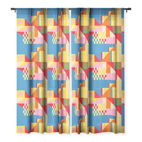 Jen Du Beach City Sheer Window Curtain