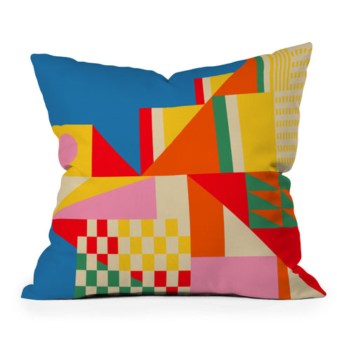 Jen Du Beach City Throw Pillow