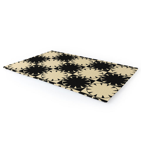 Jen Du Black and Beige Retro Area Rug