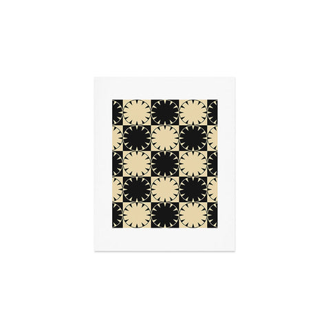 Jen Du Black and Beige Retro Art Print