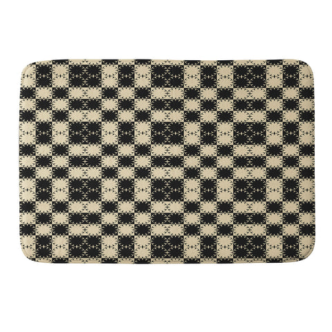 Jen Du Black and Beige Retro Memory Foam Bath Mat