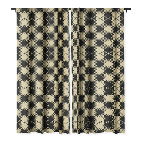 Jen Du Black and Beige Retro Blackout Non Repeat