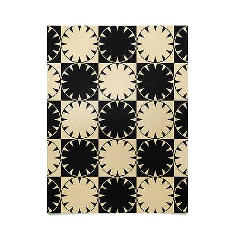 Jen Du Black and Beige Retro Poster