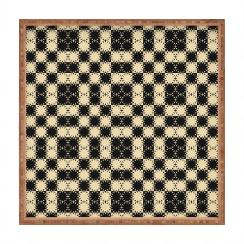 Jen Du Black and Beige Retro Square Tray